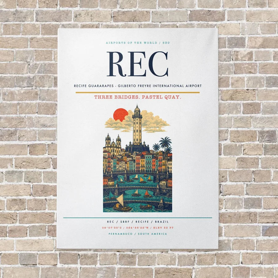 Recife Guararapes - Gilberto Freyre International Airport REC vertical canvas print - no frame - white background