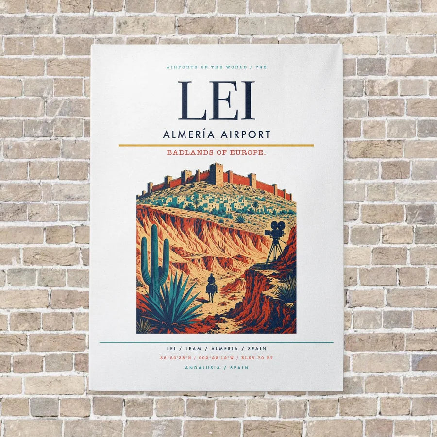 Almería Airport LEI vertical canvas print - no frame - white background