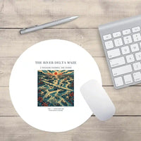 Thumbnail for VINTAGE G4274 - The River Delta Maze - Designed Mouse Pads design on white round