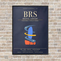 Thumbnail for Bristol Airport BRS - Canvas Framed - Navy Blue