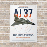 Thumbnail for Saab AJ 37 Viggen vertical canvas print - no frame - white background