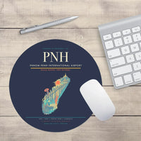 Thumbnail for Phnom Penh International Airport (PNH) design on navy blue round mouse pad