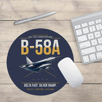 Thumbnail for B-58A Hustler design on navy blue round mouse pad