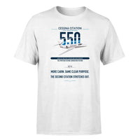 Thumbnail for Cessna Citation 550 - Citation II design on white double-side t-shirt, single-side print