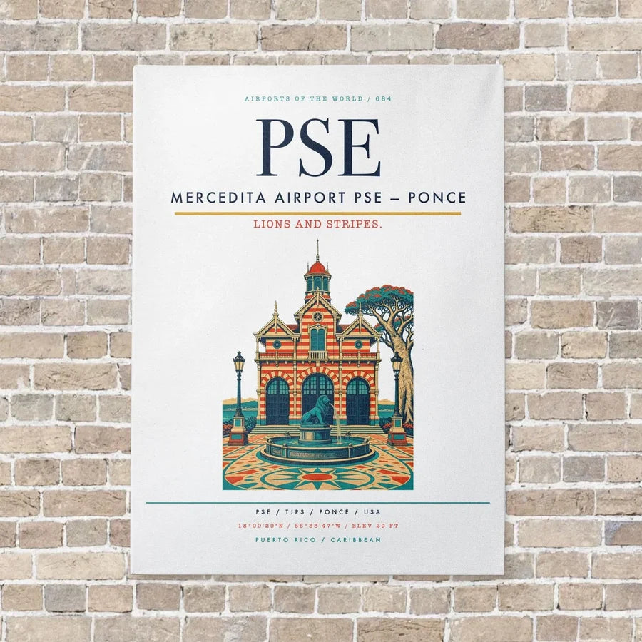 Mercedita Airport PSE — Ponce vertical canvas print - no frame - white background