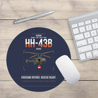 Thumbnail for Kaman HH-43B Huskie design on navy blue round mouse pad