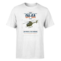 Thumbnail for Hughes OH-6A Cayuse design on white t-shirt, single-side print