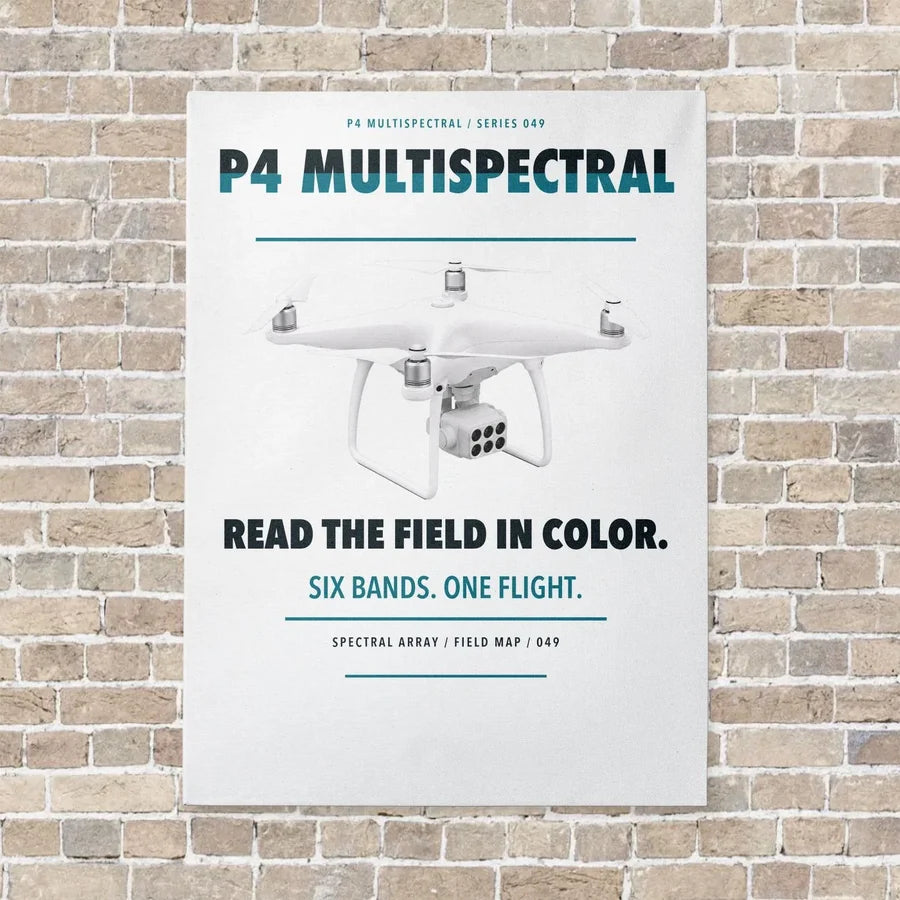 DJI P4 Multispectral vertical canvas print - no frame - white background