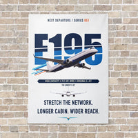 Thumbnail for Embraer E195 vertical canvas print - no frame - white background