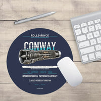 Thumbnail for CONWAY design on navy blue round mouse pad