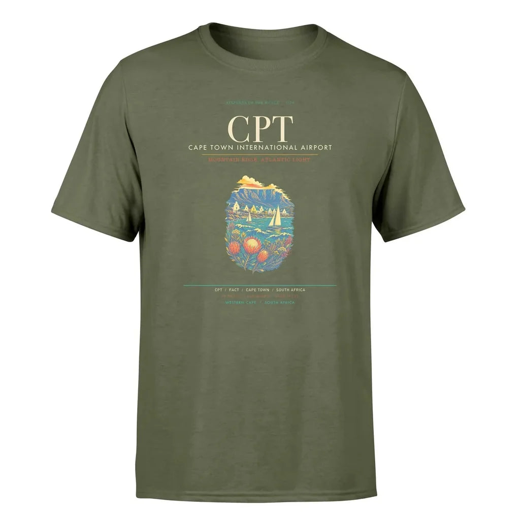 Cape Town Airport (CPT) Premium T-Shirt Green Army