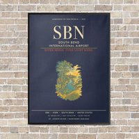 Thumbnail for South Bend International Airport SBN - Canvas Framed - Navy Blue