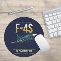 Thumbnail for F-4S Phantom II design on navy blue round mouse pad