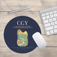 Thumbnail for Laguindingan Airport (CGY) design on navy blue round mouse pad