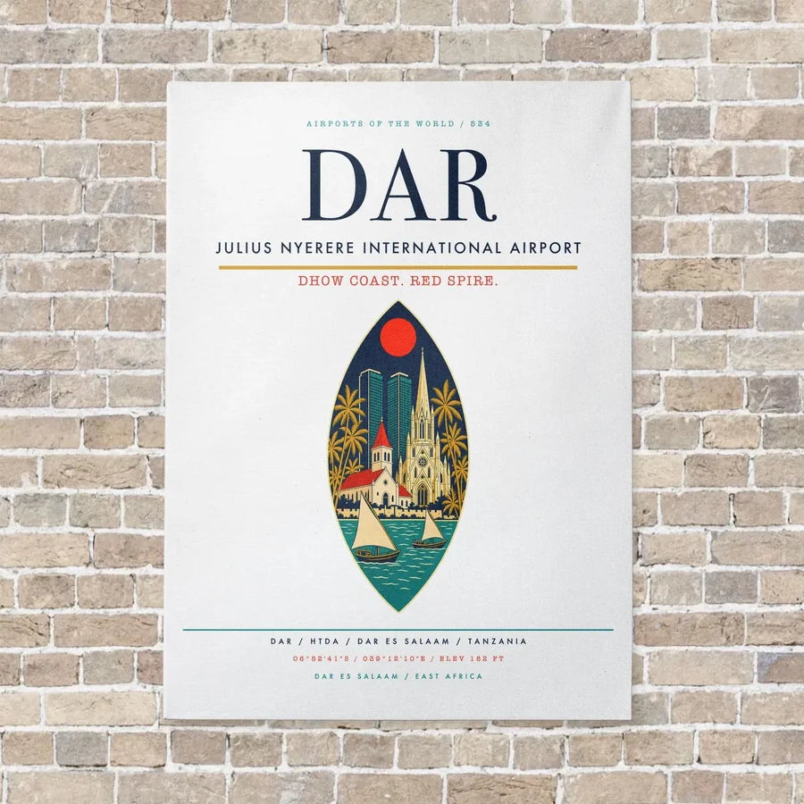 Julius Nyerere International Airport DAR vertical canvas print - no frame - white background