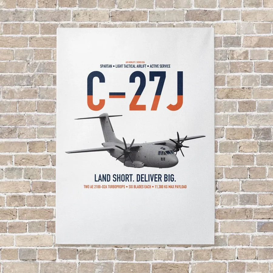 C-27J Spartan vertical canvas print - no frame - white background
