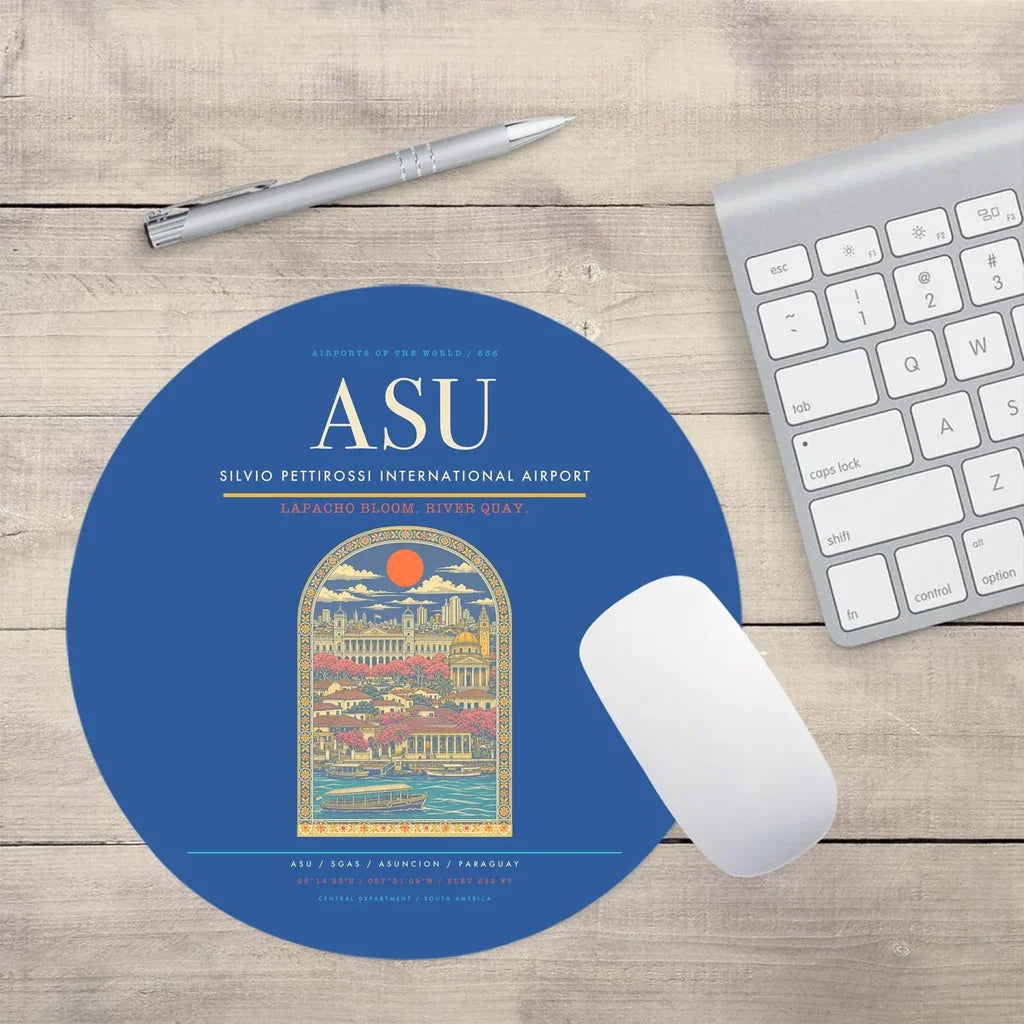 Silvio Pettirossi International Airport ASU Mouse-Pad Round - Blue