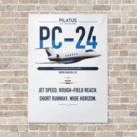 Thumbnail for Pilatus PC-24 vertical canvas print - no frame - white background