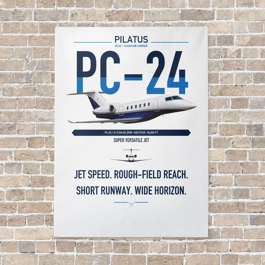 Pilatus PC-24 vertical canvas print - no frame - white background