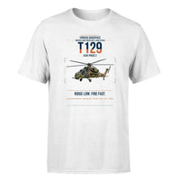 Thumbnail for Turkish Aerospace T129 ATAK Phase 2 design on white t-shirt, single-side print