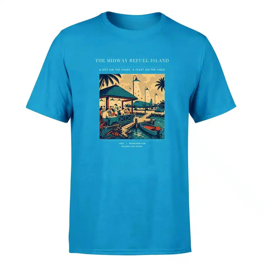 VINTAGE G4309 - The Midway Refuel Island - Premium T-Shirt design on turquoise premium t shirt