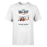Thumbnail for Sikorsky MH-60T Jayhawk design on white t-shirt, single-side print