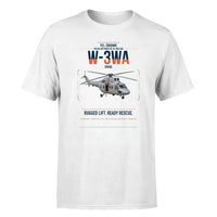 Thumbnail for PZL-Świdnik W-3WA Sokół design on white t-shirt, single-side print