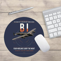 Thumbnail for Avro Lancaster B I design on navy blue round mouse pad