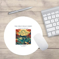 Thumbnail for VINTAGE G4433 - The First Frost Ferry - Designed Mouse Pads design on white round