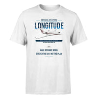 Thumbnail for Cessna Citation Longitude design on white double-side t-shirt, single-side print