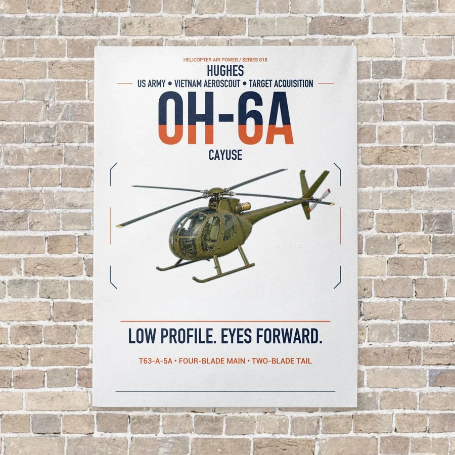 Hughes OH-6A Cayuse vertical canvas print - no frame - white background