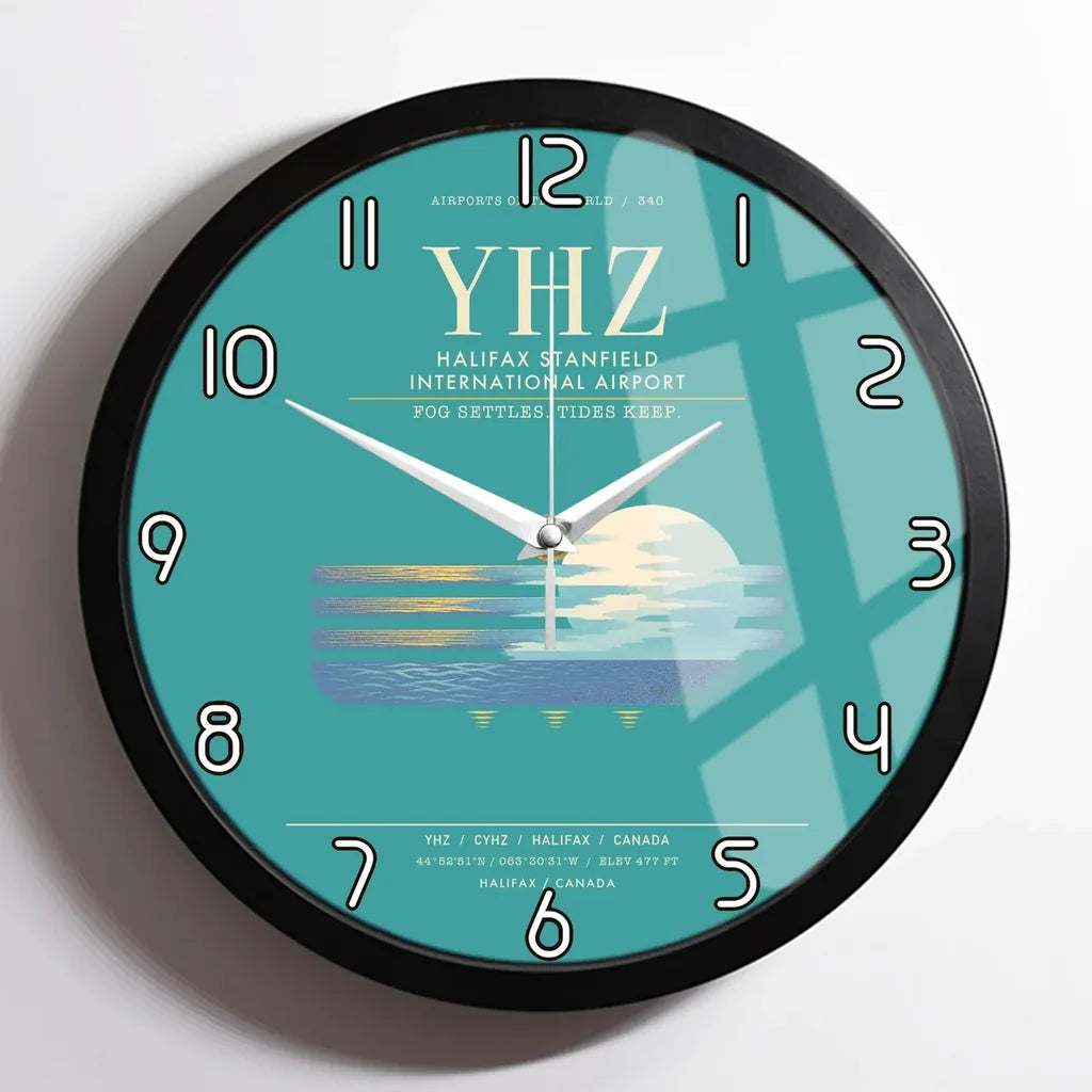 Halifax Stanfield International Airport YHZ Wall-Clock Framed - Turquoise