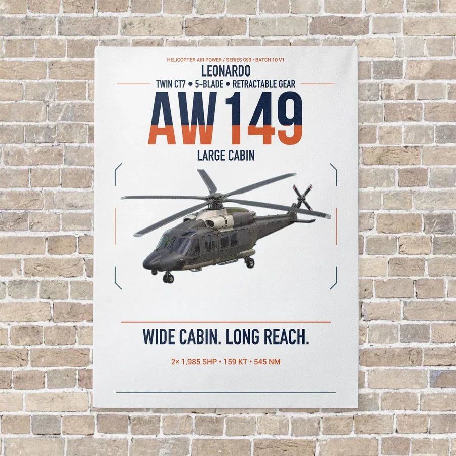 Leonardo AW149 vertical canvas print - no frame - white background