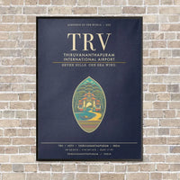 Thumbnail for Thiruvananthapuram International Airport TRV - Canvas Framed - Navy Blue