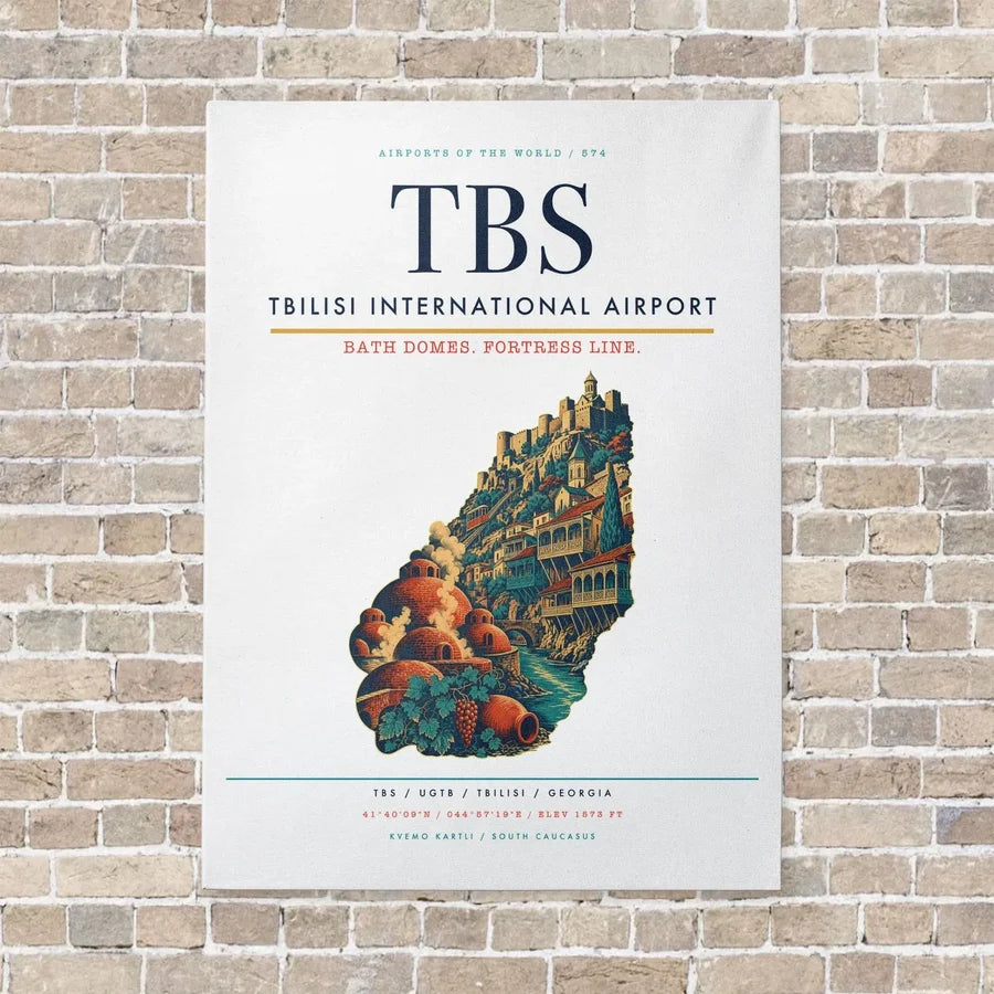 Tbilisi International Airport TBS vertical canvas print - no frame - white background