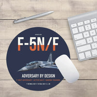 Thumbnail for F-5N F Adversary design on navy blue round mouse pad