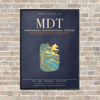 Thumbnail for Harrisburg International Airport MDT - Canvas Framed - Navy Blue