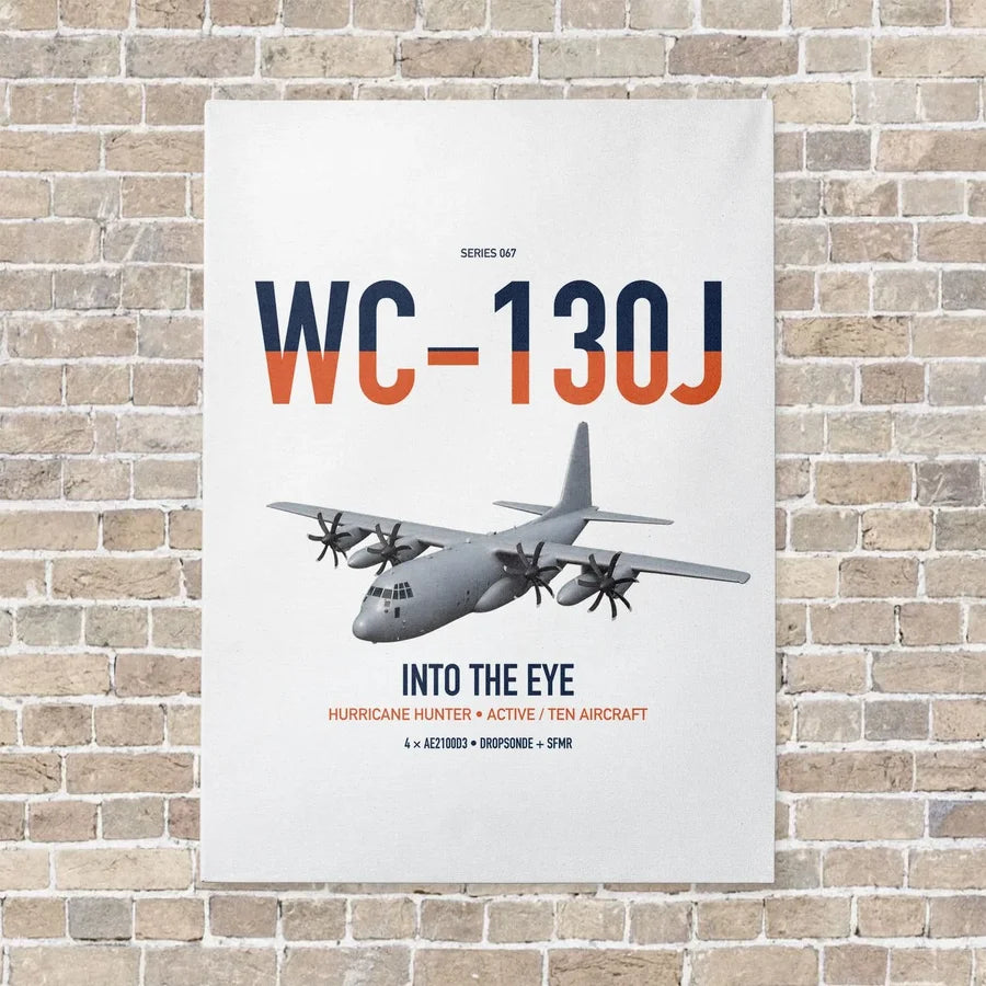 WC-130J Hurricane Hunter vertical canvas print - no frame - white background