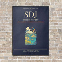 Thumbnail for Sendai Airport SDJ - Canvas Framed - Navy Blue