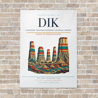 Thumbnail for Dickinson Theodore Roosevelt Regional Airport DIK vertical canvas print - no frame - white background