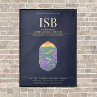Thumbnail for Islamabad International Airport ISB - Canvas Framed - Navy Blue