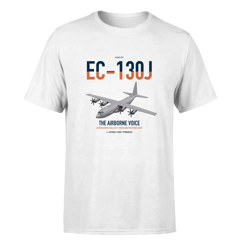 EC-130J Commando Solo III design on white double-side t-shirt, single-side print