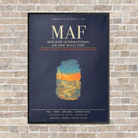 Thumbnail for Midland International Air and Space Port MAF - Canvas Framed - Navy Blue