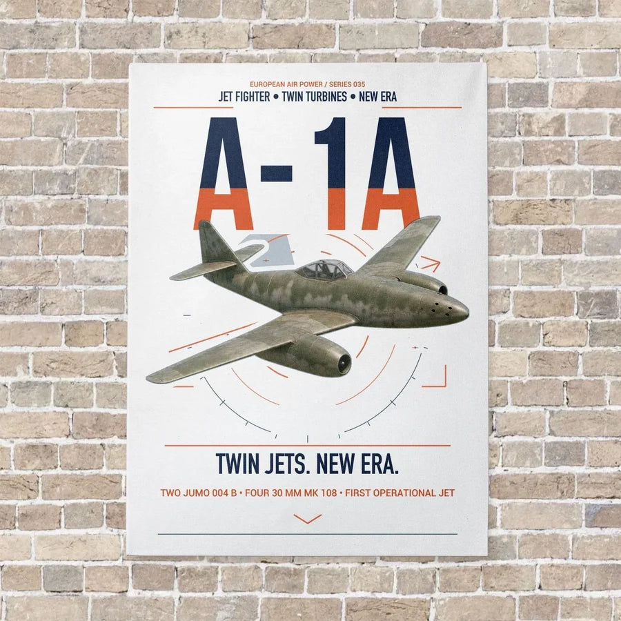 Messerschmitt Me 262A-1a vertical canvas print - no frame - white background