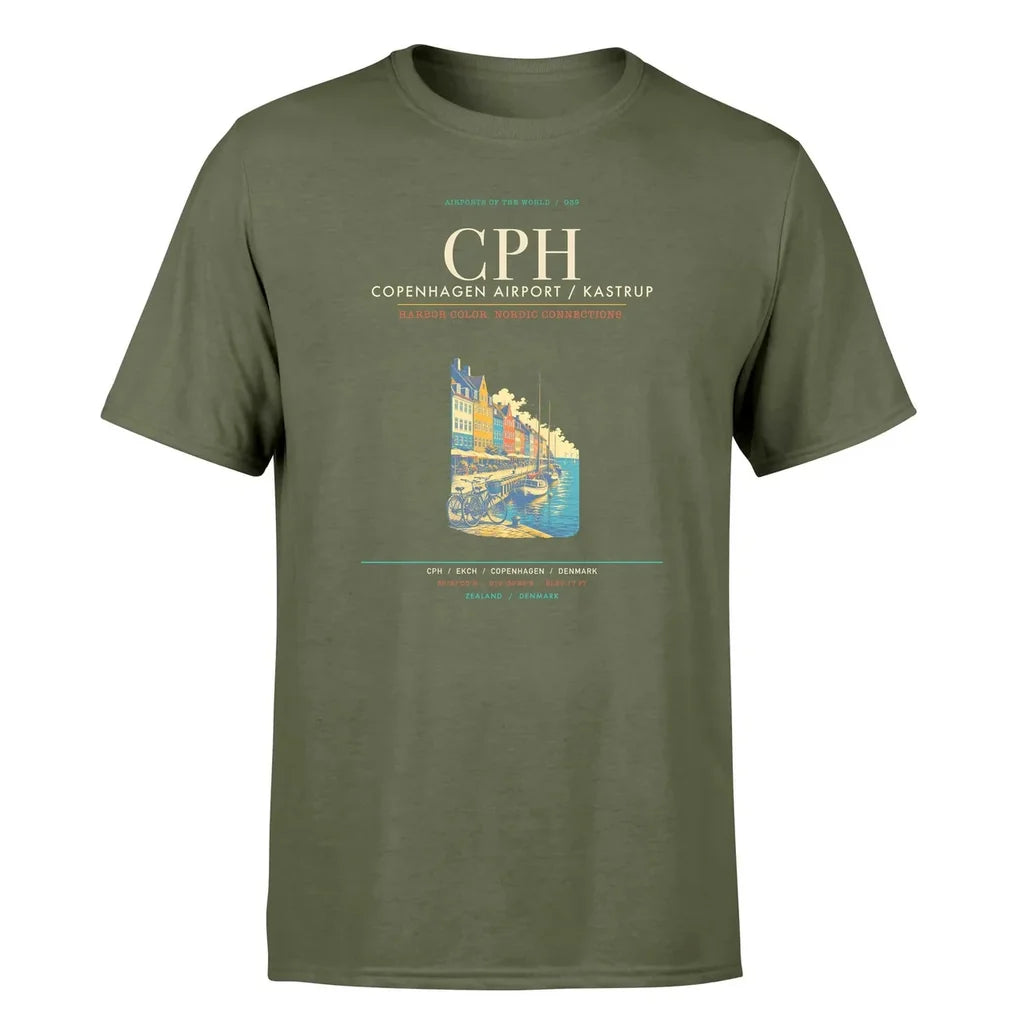 Copenhagen Airport (CPH) Premium T-Shirt Green Army