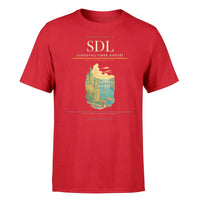 Thumbnail for Sundsvall-Timrå Airport (SDL) T-Shirt single-side front print in Red | sundsvall-timrå-airport-sdl-double-side-t-shirt