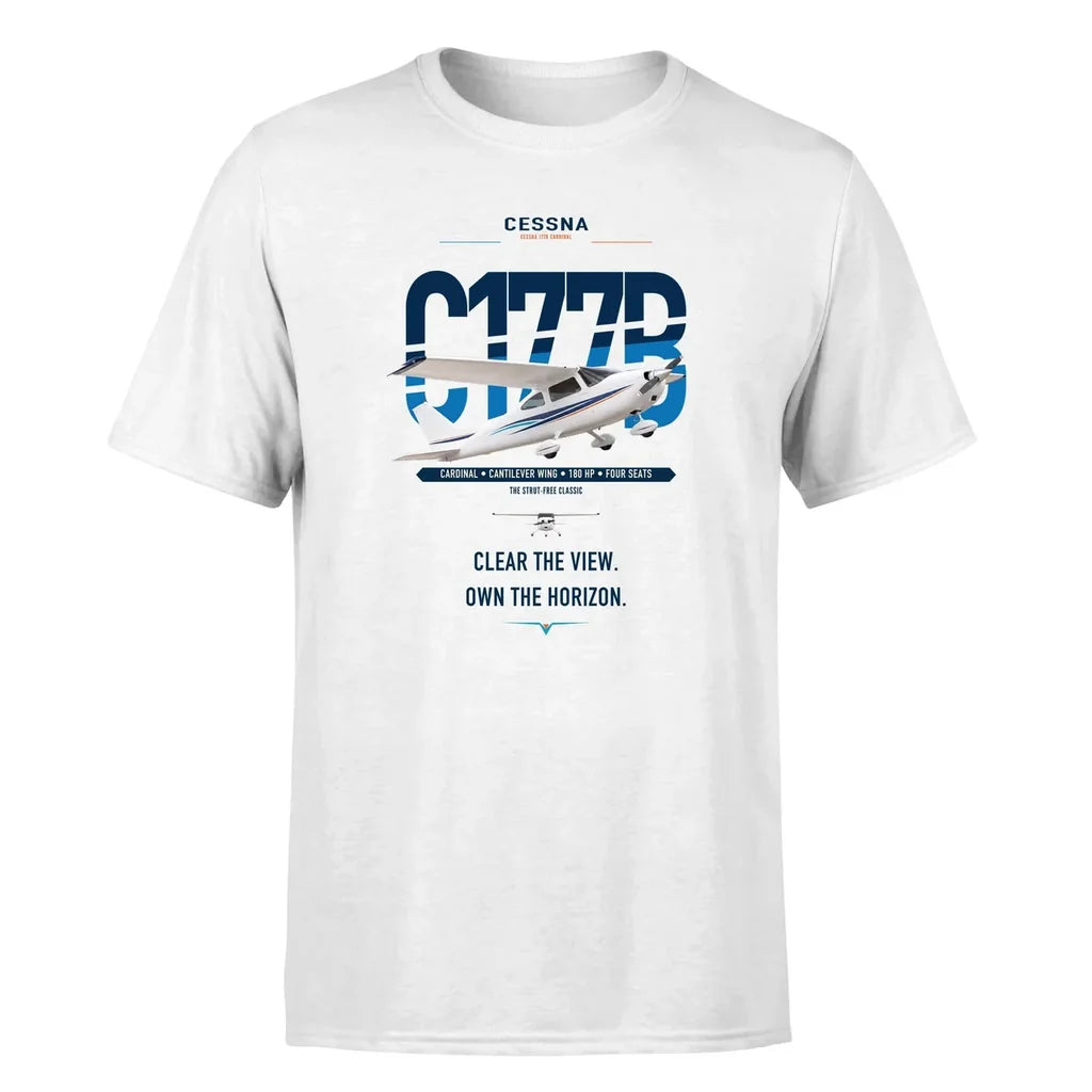 Cessna 177B Cardinal design on white t-shirt, single-side print