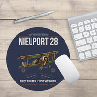 Thumbnail for Nieuport 28C.1 design on navy blue round mouse pad
