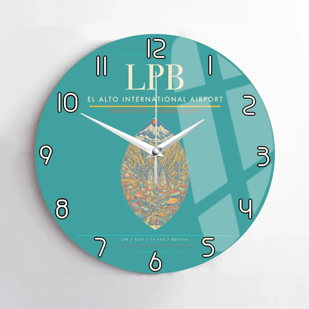 El Alto International Airport LPB Wall-Clock No-Frame - Turquoise