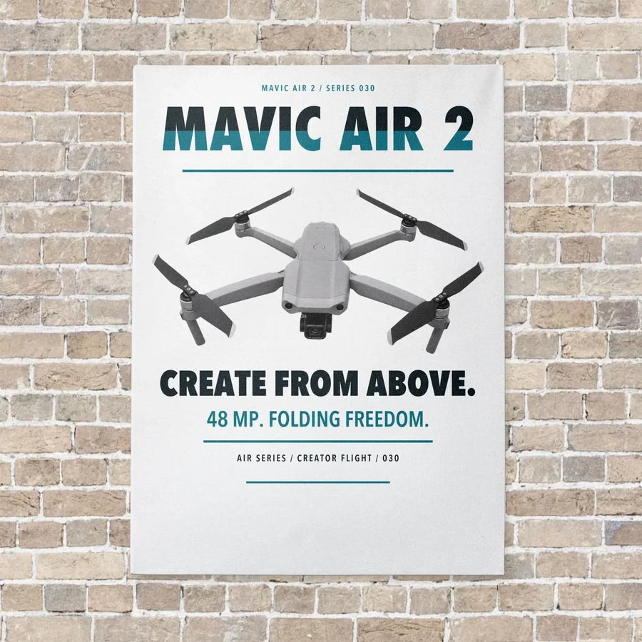 DJI Mavic Air 2 vertical canvas print - no frame - white background